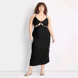 Women's Sleeveless Ring Detail Maxi Dress - Future Collective Black